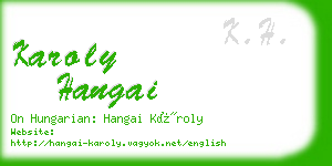 karoly hangai business card